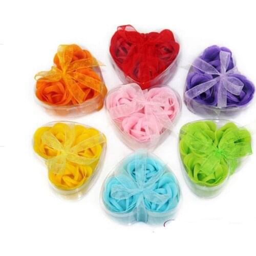 480set/lot 3pcs/set Rose Flower Petal Soap Bath Petals Soaps Heart Good Smell Wedding Gifts SN1238