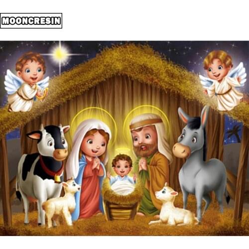 5D Diy Diamond Painting Cross Stitch Religious Families Mosaic Diamond Embroidery Needlework Rhinestone Animal Home Decor Gift