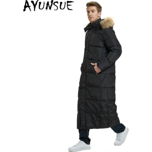 AYUNSUE White Duck Down Jacket Men Korean Winter Coat Men Fox Fur Collar Puffer Jacket Men Down Coat Warm Parka Abrigo YY1686