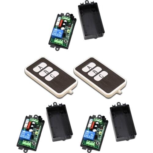 Safe 110V 220V 1CH RF Wireless Remote Control Switch System 2Transmitter and 3Receiver with 3 Buttons