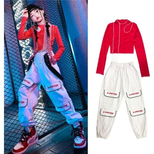 Kids Hip Hop Clothing Girls Street Dance Costume Long Sleeve Tops Casual Loose Sweatpants Performance Dancewear Suit VDB3619