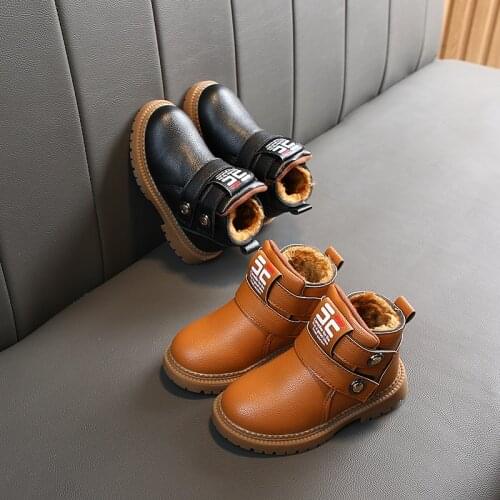 Kids Casual Martin Cotton Boots Boys Children Snow Warm Waterproof Girls Baby Light Wear-resistant Toddler Shoe Size 21-30 NM230