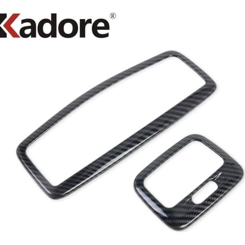 For Mitsubishi ASX RVR Outlander Sport ES 2013-2021 Carbon Fiber Car Interior Roof Reading Light Frame Cover Trim Accessories