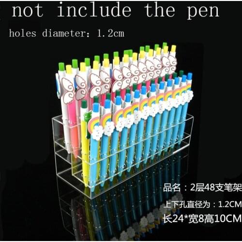 2 layer 48holes Plastic Eyebrow Pencil Pen Holder Eyeliner Makup Brush Storage Acrylic Display Stand Shelf