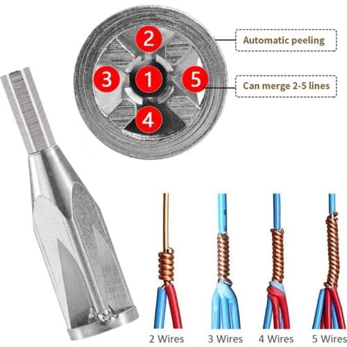 Electrical Twist Wire Tool 2~5 Hole Wire Stripper Electrician Universal Automatic Twisting Quick Wire Stripping Connector