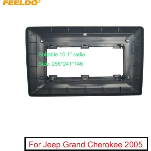 FEELDO Car Audio 10.1" Big Screen Fascia Frame Adapter For Jeep Grand Cherokee DVD Player 2DIN Dash Fitting Panel Frame Kit