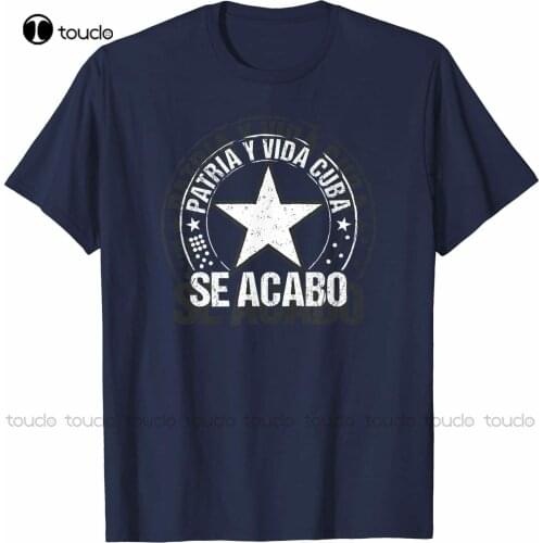 New Patria Y Vida Cuba Flag Cuban Freedom Movement Se Acabo - T Shirt S-5Xl Work Shirt Cotton Tee S-5Xl Unisex