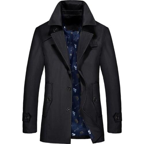 2020 New Spring Autumn Jacket Long Sleeve Lapel Fashion Versatile Casual Mens Oversize Medium Length Windbreaker Coat