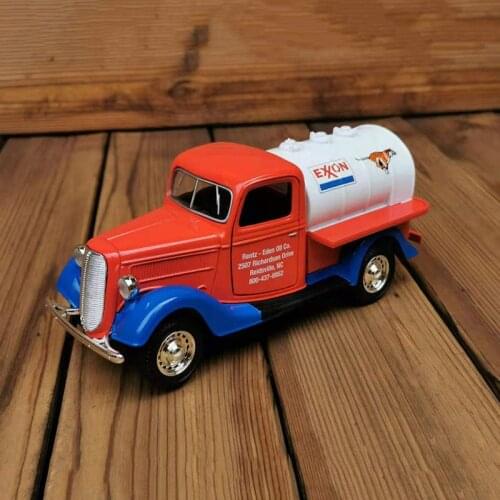 Diecast 1:25 Scale Ford Classic Car 1937 Vintage Oil Tanker Alloy Car Model Collectible Decoration Gift Toys for Boys