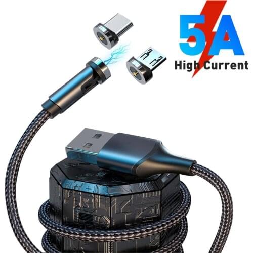 540 Degree Rotate Magnetic Micro USB Type-c QC3.0 Fast Charging Cable for Phones Magnetic Charging Cable 2020