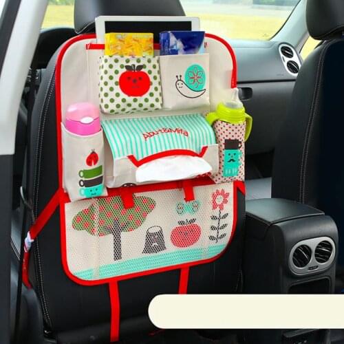 Cartoon Auto Car Seat Back Multi-Pocket Storage Bag Holder Accessory
