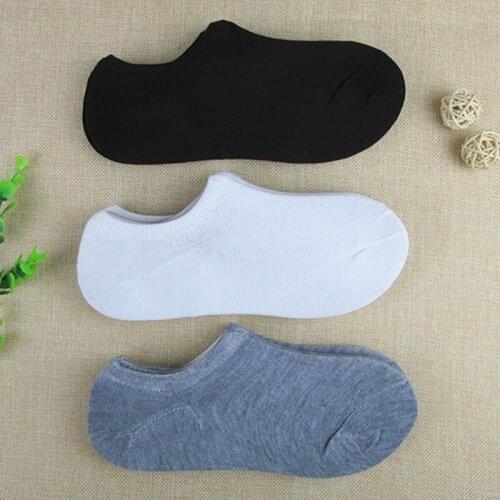 5 Pairs/lot Fashion Men Boat No Show Socks Summer Autumn Non-slip Silicone Invisible Breathable Cotton Male Ankle Sock Slippers