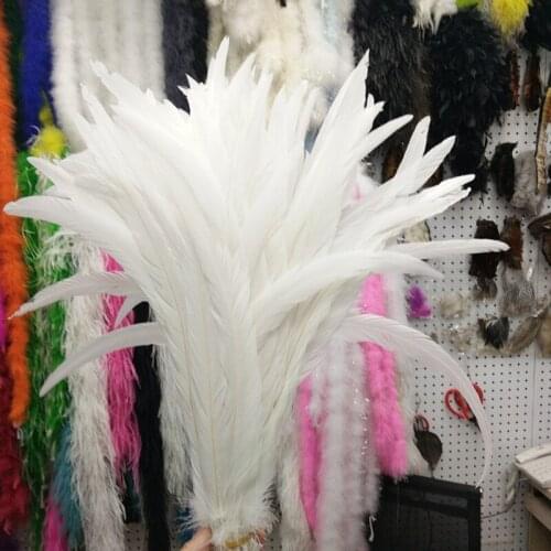 New! Wholesale 500pcs high quality White rooster feathers 12-14 inch /30-35CM DIY costume hat , art props accessories