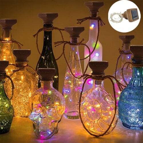 Solar Cork String Light New Product Square LED Cork Light Bottle Wine Decorative Light Variety Colors