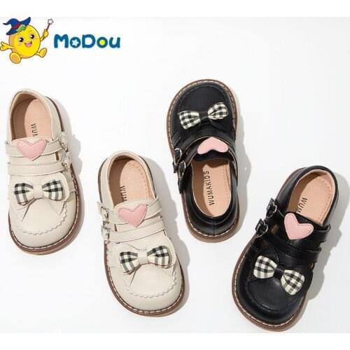 Mo Dou Autumn/Spring New Arrival Genuine Cowhide Second Layer Cow Leather Soft Hook And Loop Princess Shoes Party Stage TPR