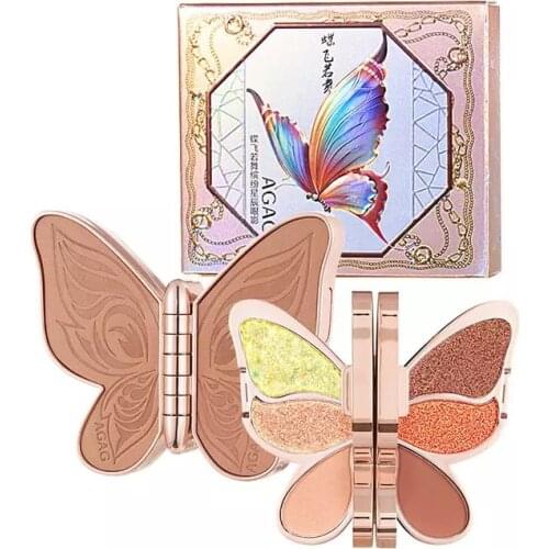 6 color eyeshadow palette butterfly eyeshadow palette lucky koi pearl sequins matte glitter palette makeup glitter eyeshadow