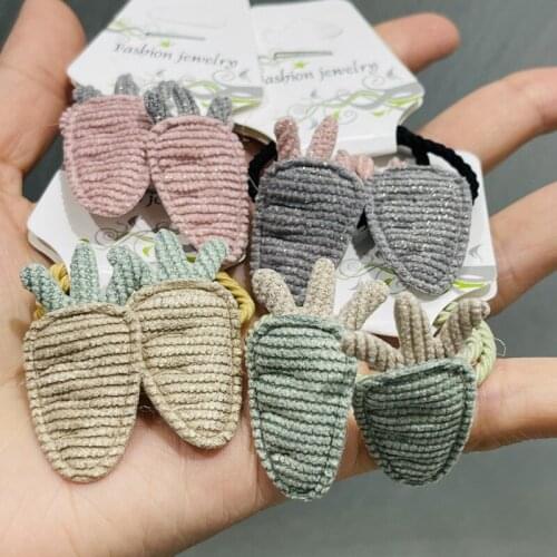 2Pcs Childrens Shiny Cotton Headband Headwear Hair Korean Version Cartoon Girls Rubber Band Sweet Cute Hair Accessories Gift