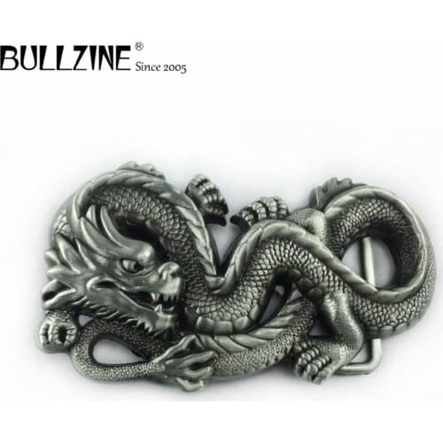 Bullzine zinc alloy retro Dragon belt buckle pewter finish FP-01867-3 luxurious retro cowboy jeans gift belt buckle