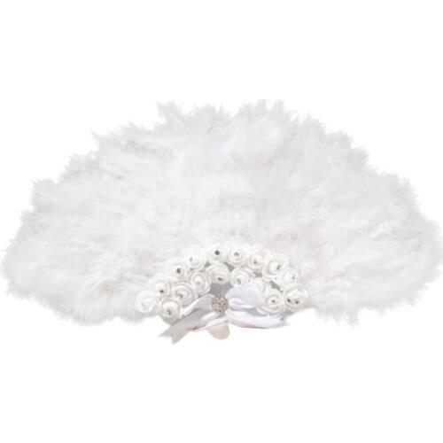 Photobooth Props Wedding Feather Fan Bride Nonfolding Handheld Fans Party Supplies Photo Shooting Props Brilliant