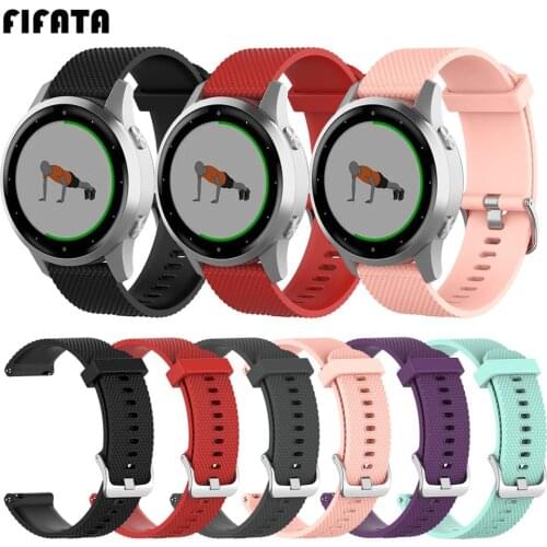 FIFATA Texture Colorful Silicone Watch Band For Garmin Vivoactive 4S Smart Bracelet Wristband Replacement Part For Vivoactive 4S