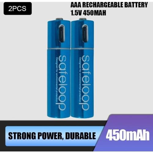 2pcs Technology! USB Rechargeable Battery 1.5V AAA 600mah li-polymer li-ion battery Remote control batteries, toy car batteries