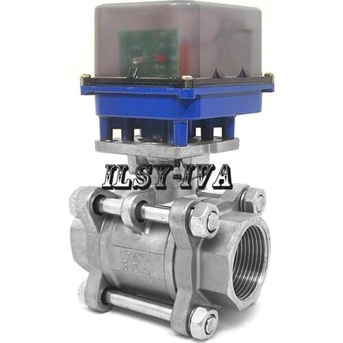 DN32 AC12V/24V/220V three piece type two-way electric ball valve
