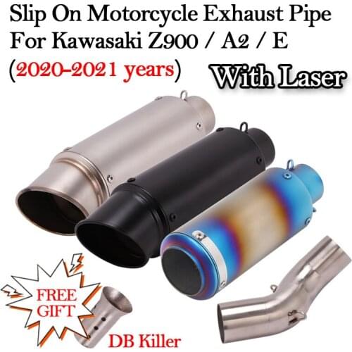 Slip On Motorcycle Exhaust Modified Carbon Fiber Middle Link Pipe For Kawasaki Z900 A2 Z900E 2020 2021 Escape Muffler DB Killer