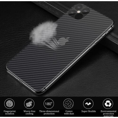 Screen Protector Film Cover For iPhone 12 11 Pro 12Pro Max Film Carbon Fiber Sticker Protective Film For iPhone 12 11 Phone Back