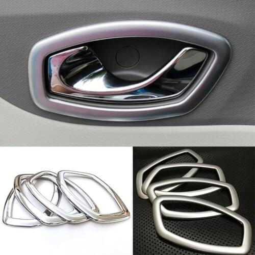 ABS Chrome Car inner door Bowl protector frame Cover Trim For Renault Clio IV Clio 4 Hatchbackcs 2013 2014 2015 2016 2017 2018
