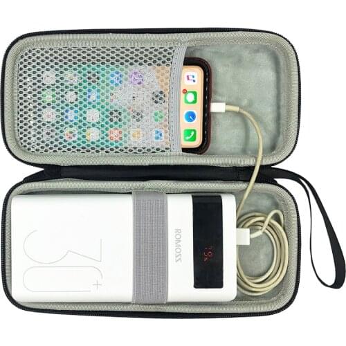 Power Bank Hard EVA Travel Case for Romoss Sense 8+ 30000mAh Portable Charger Case Carrying Pouch External Battery Bag