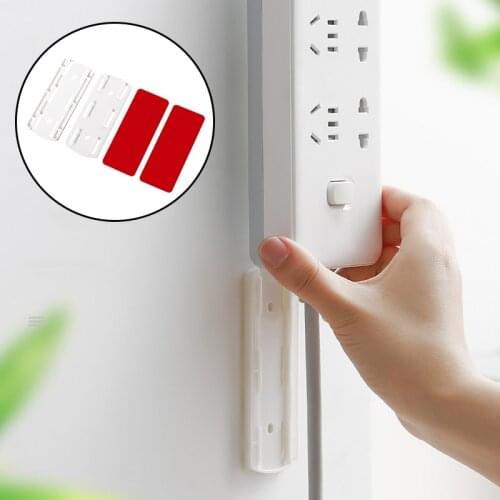1Pcs Wall Mount Type Strong No Traces Household Socket Holder Removable Sockets Supporter DIY Home Office Socket Accessories
