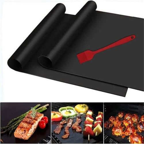 2pcs/lot BBQ Grill Mat Non-stick Reusable Barbecue Baking Mats Pad Sheet Plate Liners Kitchen Cooking Microwave Oven Tool