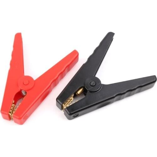 2pcs Copper Insulated Alligator Clips Red Black Testing Clamps For Car Battery Clip Power Test Cables