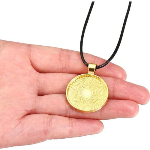 25mm Round Pendant Bottom Support DIY Retro Alloy Jewelry Accessories Time Gem Alloy Jewelry Pendant Pendant 5pcs/set