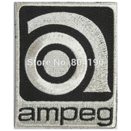 3.5" Vintage Style Ampeg Logo Music Band Iron On Patch Heavy Metal Tshirt TRANSFER MOTIF APPLIQUE Rock Punk Badge