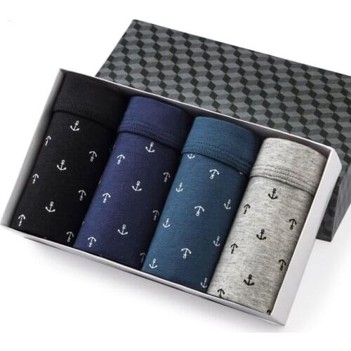 4 Pieces / Bag Fashion Mens Underwear Hot High Quality Cotton Mens Underwear Mens Boxer