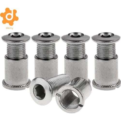 5 Pairs Stainless Steel High Strength Crankset Bolts Crank Bolts Bike Chainring Bolts Crank Screws Nuts Bicycle Replacement Part