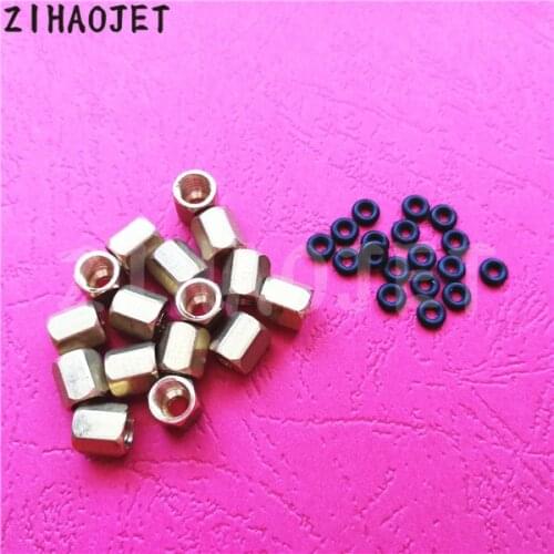 50pcs eco solvent printer Mimaki Roland Mutoh Xuli Allwin Galaxy Yinhe DX4 DX5 head ink damper connector copper nut screw 3X2MM