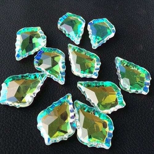 50pcs/lot 38*22mm K9 Crystal Clear AB Chandelier Faceted Maple Leaf Pendants/ Shiny Crystal lamp Parts/ Curtain Accessories