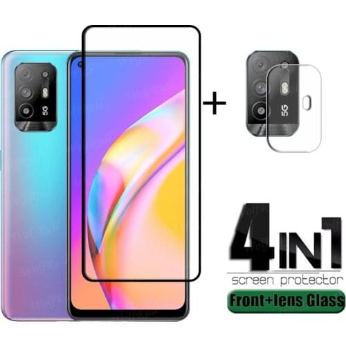 4-in-1 For OPPO A94 5G Glass For OPPO A94 5G Tempered Glass Full Cover HD Protective Screen Protector For OPPO A94 5G Lens Glass