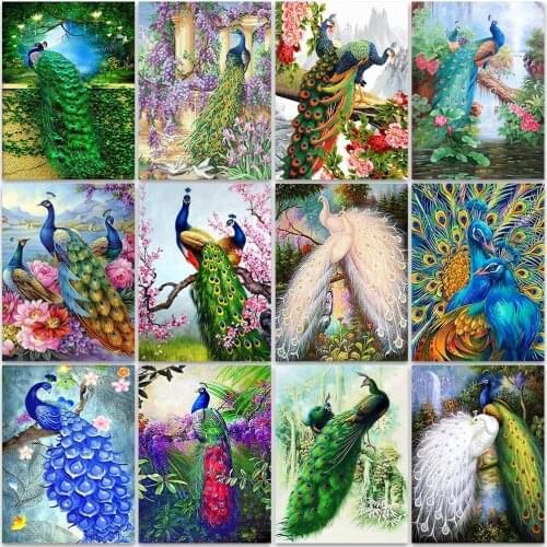 ZOOYA 5D DIY Diamond Painting Peacock Full Diamond Embroidery Animal Cross Stitch Kits Diamond Art Animals Home Decoration Gift