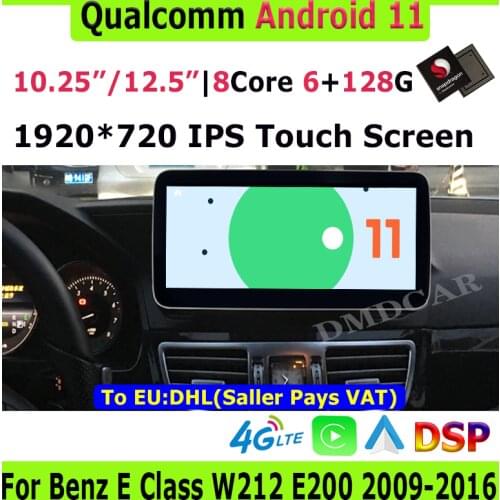 10.25" Snapdragon Android 10.0 Car Multimedia Player GPS Radio for Mercedes Benz E-Class Two Door Coupe C207 W207 A207 2009-2016