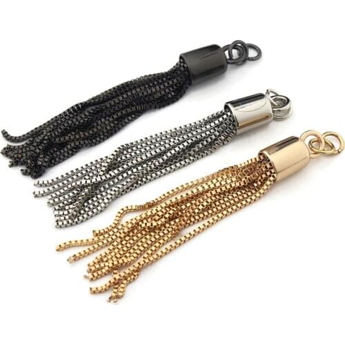 1pcs Fashion Metal Decoration Buckle Tassel Pendant Keychain for Handbag Shoulder Bag Purse Hardware Accessories DIY 3 Colors