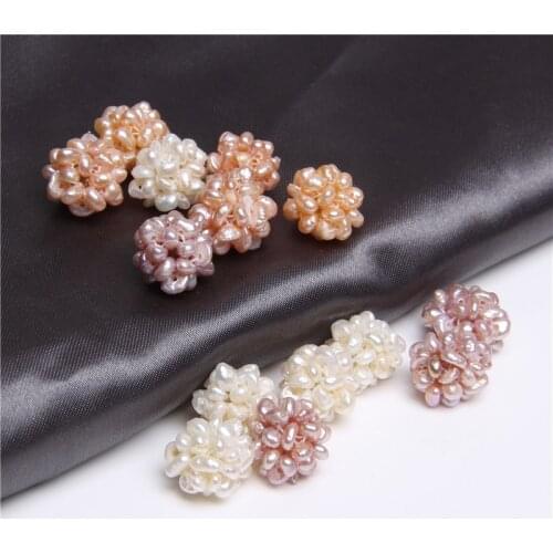 1/2/5PCS Freshwater Pearl Flower Beads Natural Baroque Pink Pearls Charms Cultured Pearl Charms For Jewelry Making Decoration