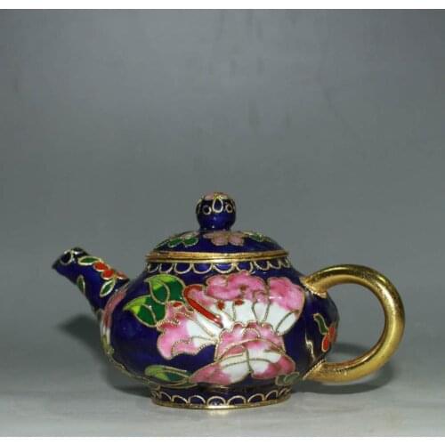 Antique Old MingDynasty carving Cloisonne teapot, hand crafts,best collection&adornment,free shipping