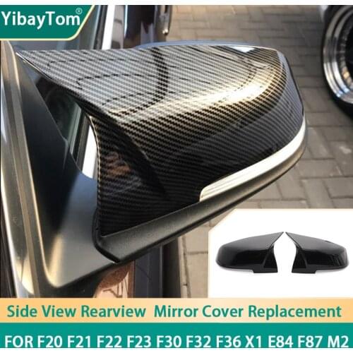 For BMW 1 2 3 4 X Series Rear View Side Mirror Cover F20 F21 F22 F23 F30 F32 F36 X1 E84 F87 M2 Carbon fiber pattern Accessories