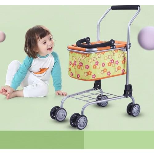 Childrens Toy Baby Stroller Play Pretend Toy Childrens Supermarket Shopping Cart Basket Shopping Cart Toy Doll Stroller Toys