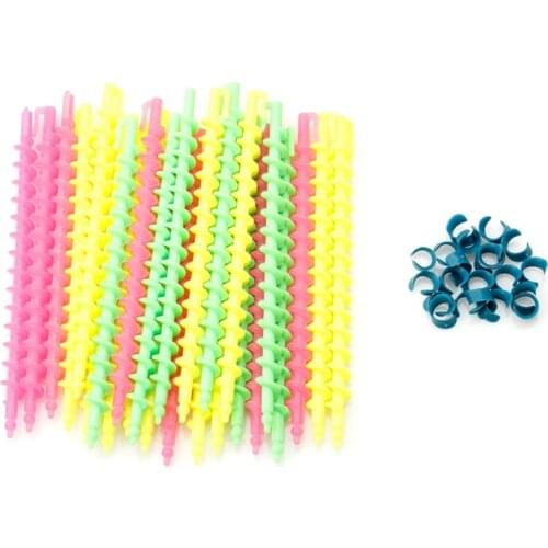 24Pcs Long Plastic Styling Barber Salon Tool Hairdressing Spiral Hair Perm Rod