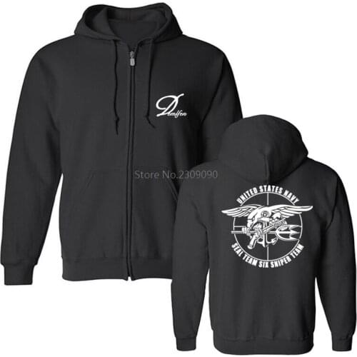 Mens Cotton Fleece Sweatshirt Team Vi Sniper Team Seal Navy Hoodies Male Casual Hip Hop Coat Tops Harajuku Streetwear