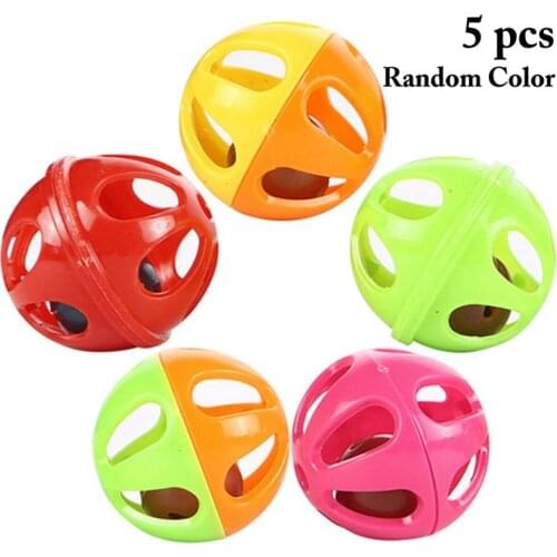 Dorakitten 5Pcs/Set Cat Hollow Balls Lightweight Cat Play Toys Kitten Bell Interactive Toy Pet Supplies Random Color Cat Favors